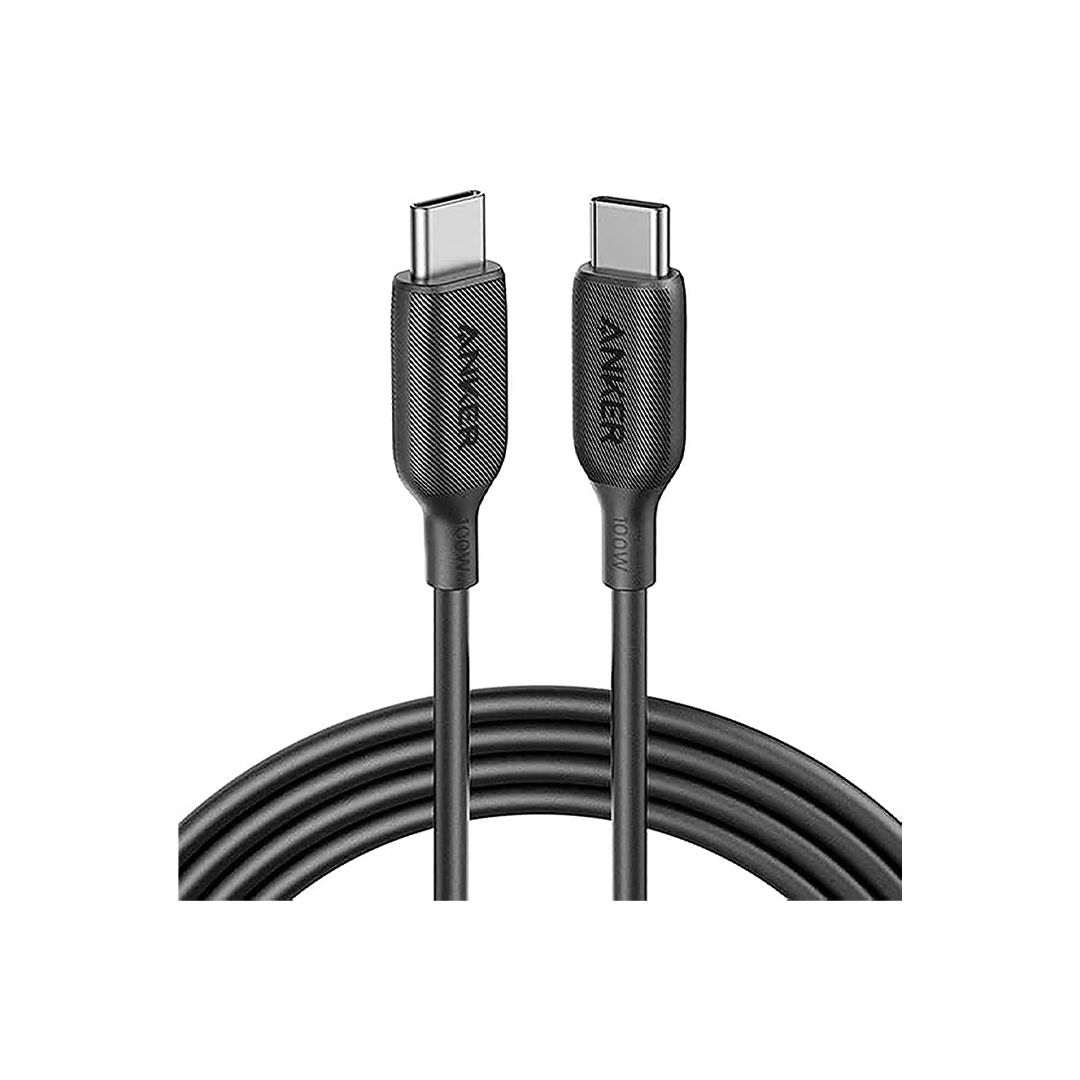 Anker PowerLine USB C to USB C Cable 100W 6ft - Black in Qatar Anker PowerLine USB C to USB C Cable 100W 6ft - Black in Qatar